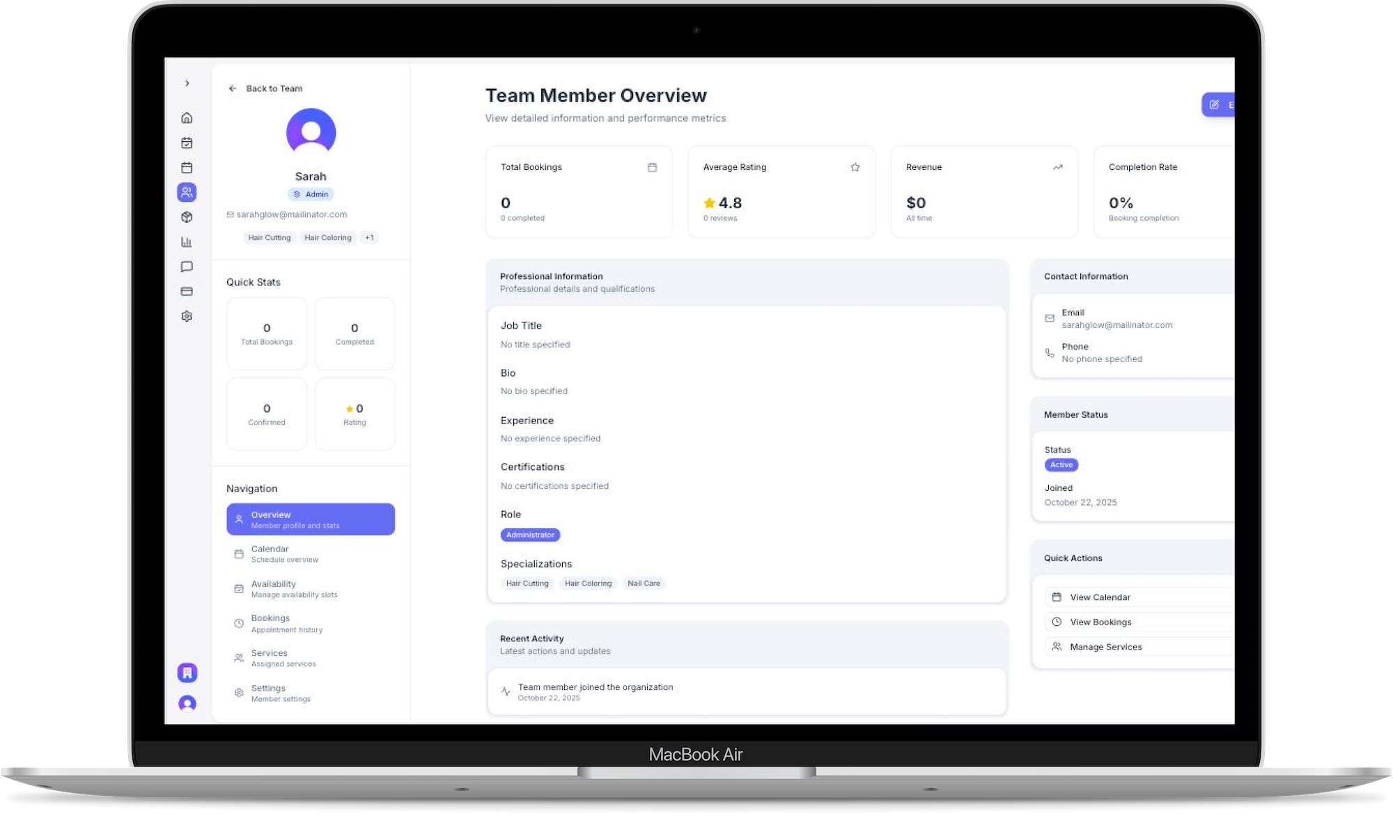 Namota App on Macbook