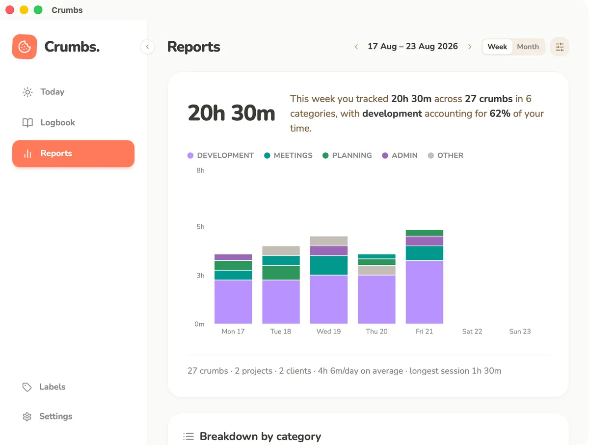 Crumbs desktop app